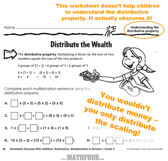 Bad Analogy by Scholastic about the distributive property