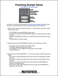 Number Rings Discovery Worksheet - Teacher's Guide