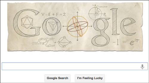 Google Celebrates with a Google Doodle - MathFour.com celebrates with a Houston Euler's Fight Song!