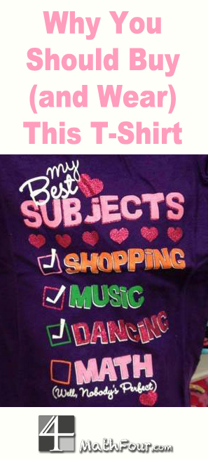 Were you horrified at The Children's Place's anti-math girls' t-shirt? Maybe you should be, but not for the reason you think! http://mathfour.com/?p=10288