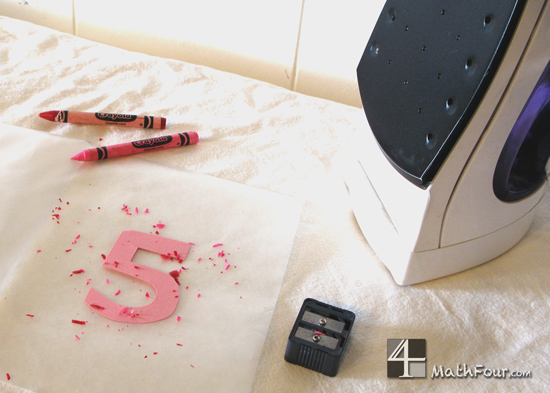 Use waxed paper and crayon shavings to make fabulous stained glass numbers! MathFour.com