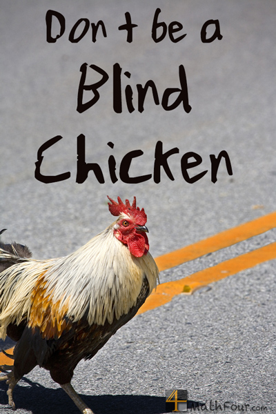 Don't be a blind chicken when it comes to crossing the math road. Use your experiences! MathFour.com