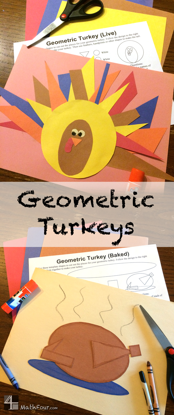 Check out these fun Geometric Turkeys for Thanksgiving. The FREE downloadable templates for the crafts include discussion questions too!