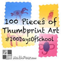 100 Days of School, 100 Pieces of Thumbprint Art