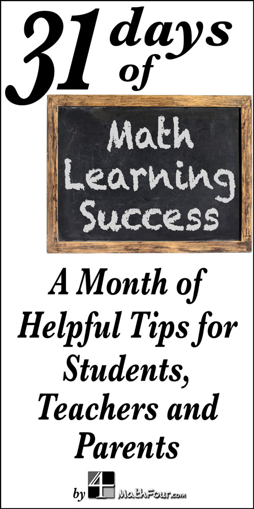 Join us for 31 days of helpful tips and wisdom for continued math learning.