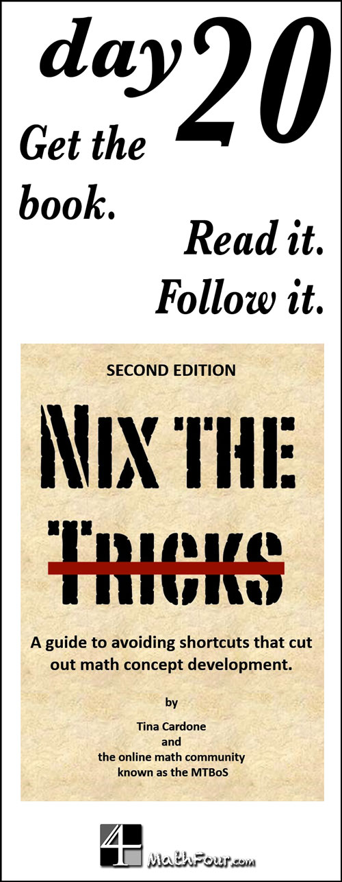 Research shows that trying to memorize tricks is a bad idea. So what do you do instead? Read the book Nix the Tricks - and follow it!